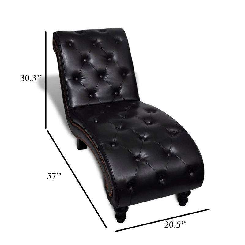 Chaise longue en similicuir brun Iancarlo