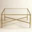Glass Coffee Table with Gold Metal Frame-949736639