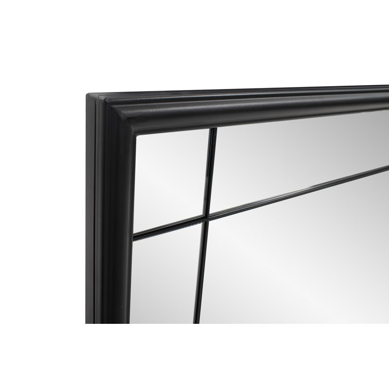 Miroir mural rectangulaire en métal, 36 po x 24 po, Noir mat