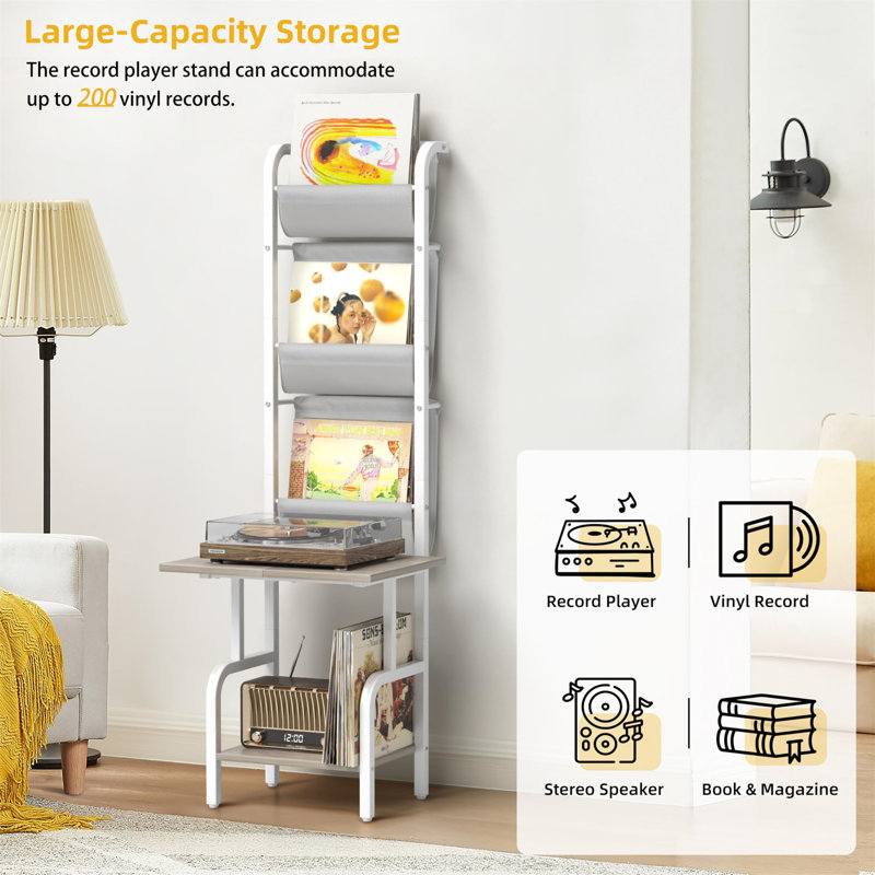Biegel 144cm H Media Shelves, White