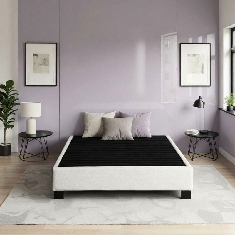 Oatmeal Modern Queen Bed