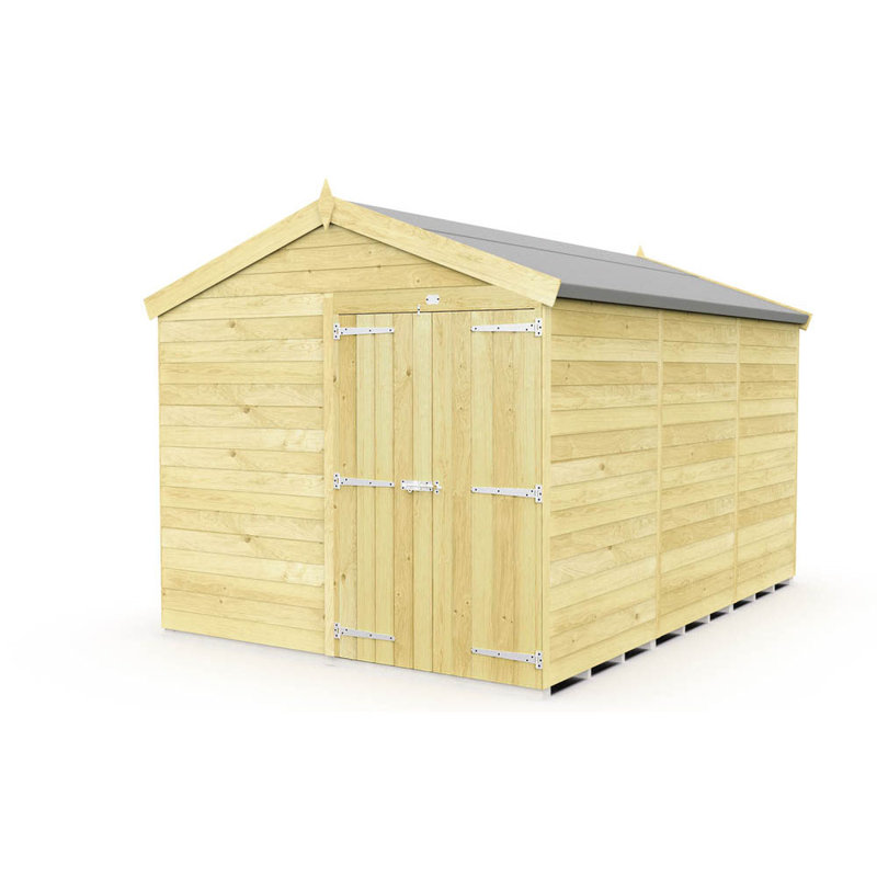 8ft x 12ft Apex Shed - Double Door without Windows
