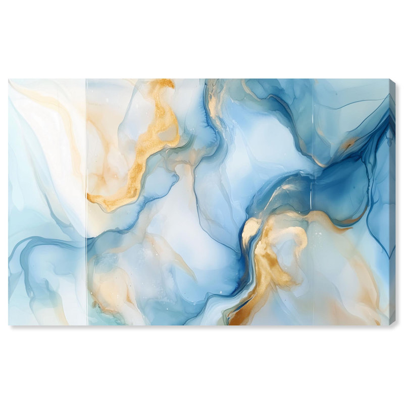 Art mural bleu sarcelle sur toile bleu sarcelle , H 10 po x l 15 po, Toile tendue