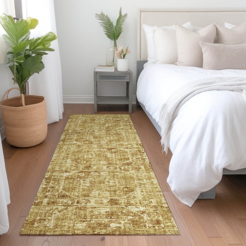 Premium Machine Washable Kelsa AMF41 Gilded Rug, Runner 2'3" x 7'6"