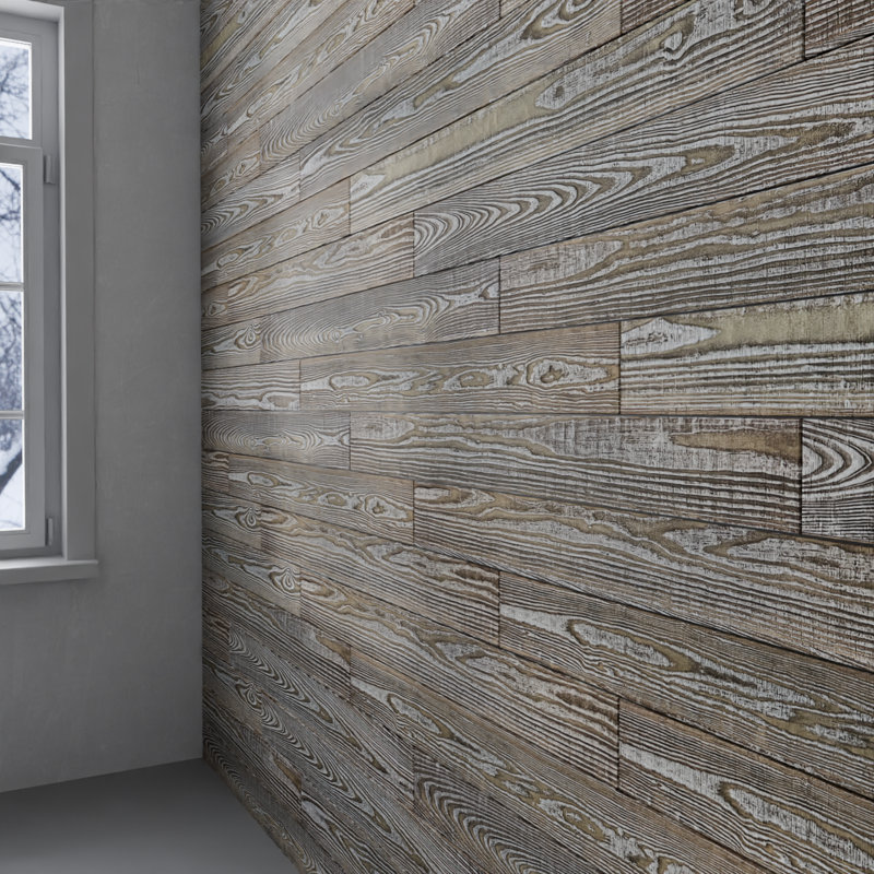 Waal Thermo-Treated 1/4 in. x 5 in. x 4 ft. Warp Resistant Barn Wood Wall Planks (10 sq. ft. per 6-Pack), Barn Gray