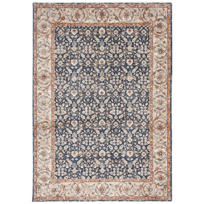 Tapis bleu marine / beige tissé à la machine Ralph Lauren Helena