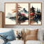 Aquarelle, paysage japonais I - ensemble d'art mural moderne sur toile-88084770-112036220