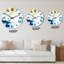 Horloge murale moderne bleue et blanche-1411213168