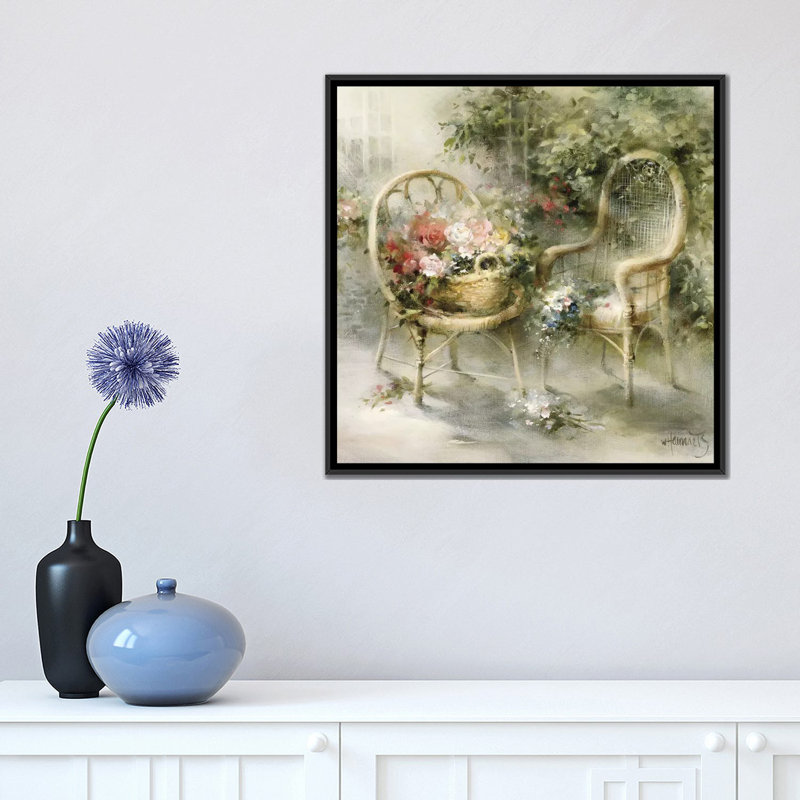 «Summer», reproduction sur toile, H 18 po x l 18 po x P 1,5 po, Toile avec cadre noir, Pas de tapis