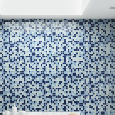 Geneva 1" x 1" Glass Grid Mosaic Wall Tile