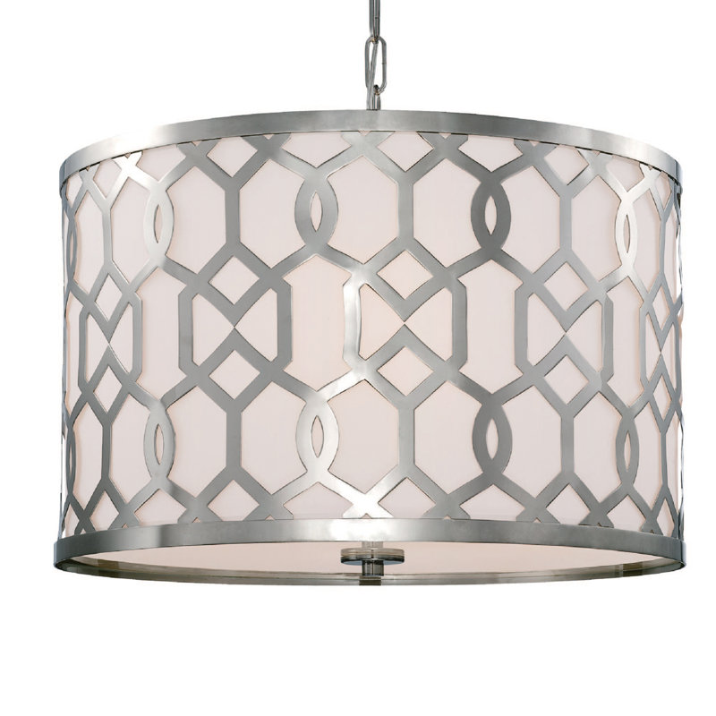 Horrocks 5-Light Drum Pendant, Nickel, 24.25" 5-Light