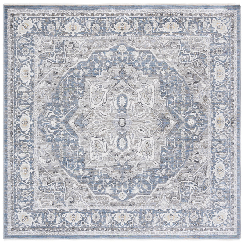Tapis oriental en polyester Clover 1270, Carré 6 pi 7 po