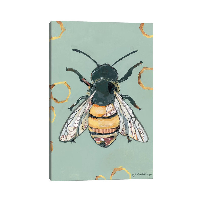 Bee 1 Piece Painting on Canvas, 20.32 cm H x 30.48 cm W, Wrapped Canvas