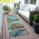 Machine Washable Indoor/Outdoor Xhevrie Teal Rug