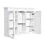 Armoire à pharmacie murale, armoire de salle de bain murale avec 2 portes en verre, armoire de rangement encastrée au-dessus de la toilette avec rangement, blanc