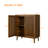 31.5" Mid Century Walnut Sideboard Buffet With Storage & Grille Doors, Brown Cabinets For Living Room & Kitchen