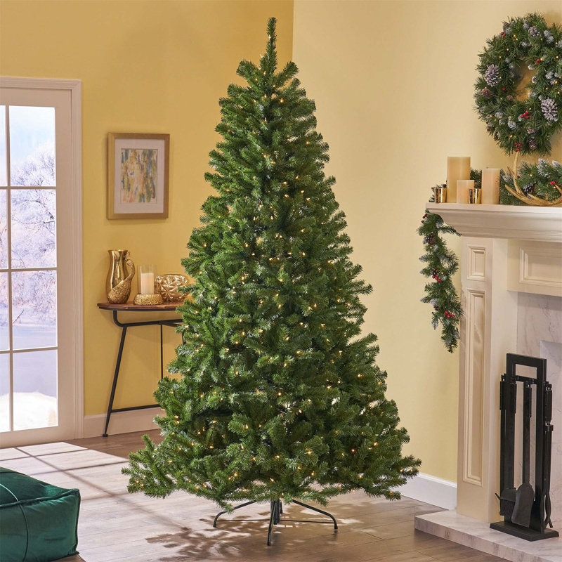 7-Foot Green Noble Fir Pre-lit Artificial Christmas Tree with LED Lights
