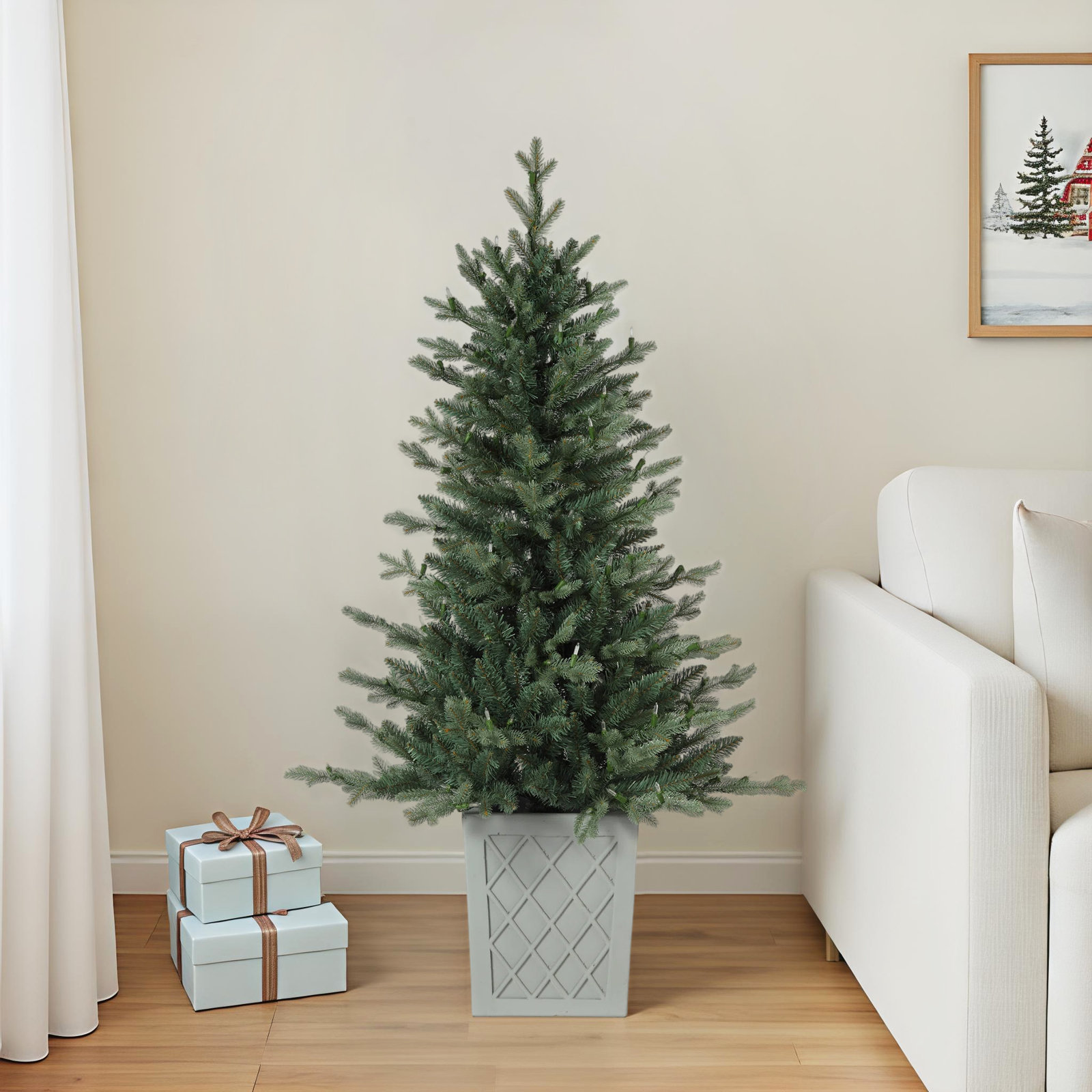 54' Lighted Artificial Spruce Christmas Tree