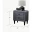 Velours gris magnifique table de chevet 1pc table de chevet 2 tiroirs meubles de chambre à coucher design élégant-1267396302