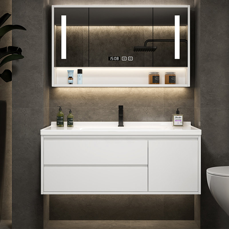 Modern simple white bathroom cabinet