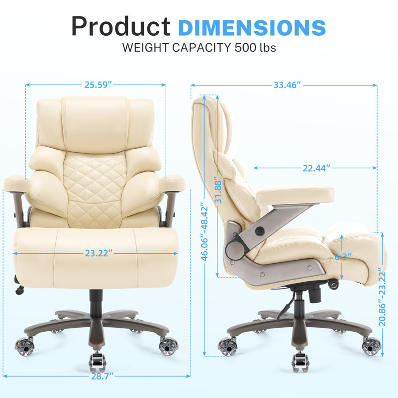 Fauteuil de direction ergonomique 500 lb Big & Tall, Beige