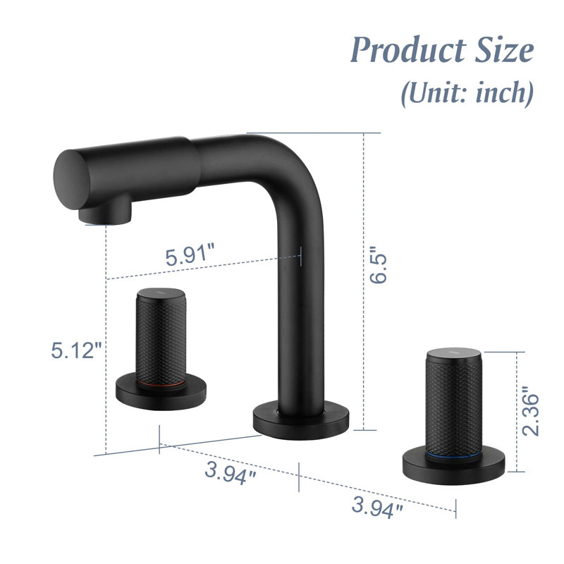 Widespread 2-handle Bathroom Faucet, Matte Black
