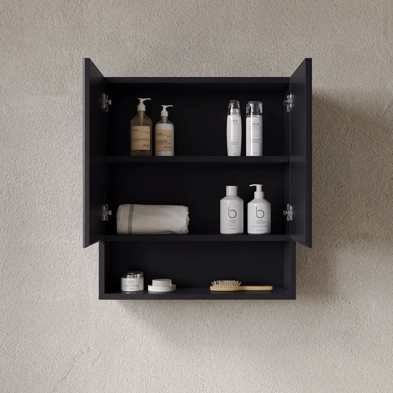 Armoire de salle de bain 26 po, Noir