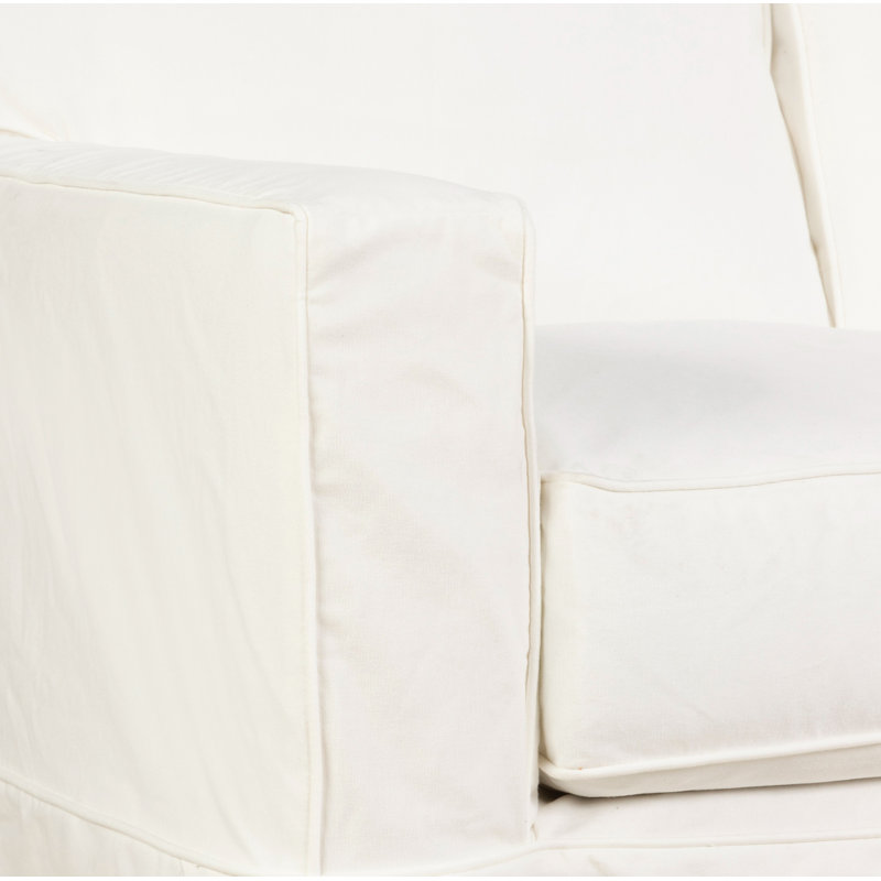 Taylor 56'' Slipcovered Loveseat, Bayou Off White Canvas