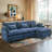 4 Piece Upholstered L Shaped Sectional Sofa-1367175796
