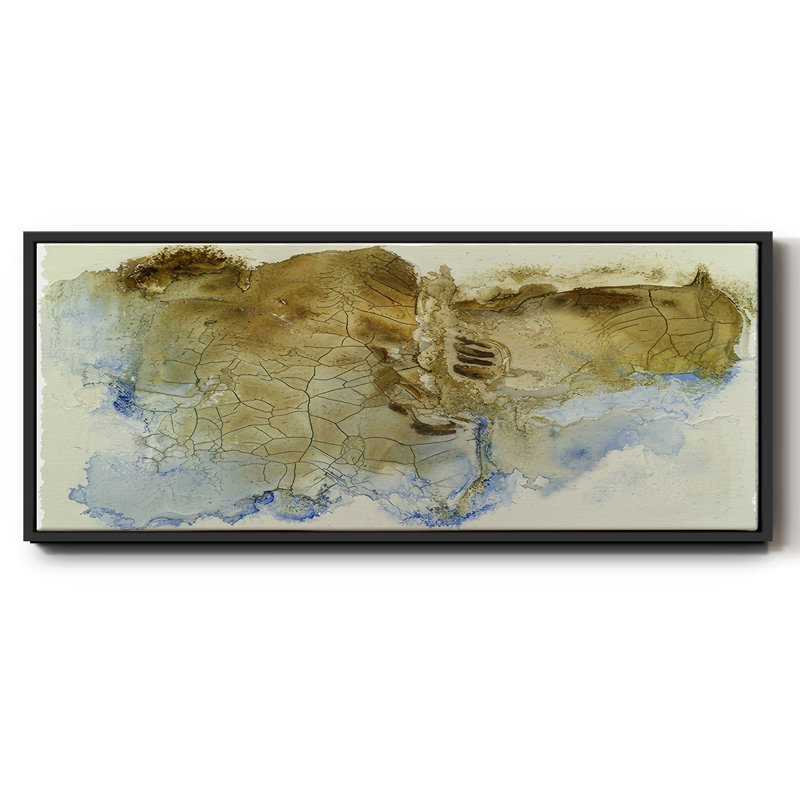Golden Fissure I - toile encadrée, H 20 po x l 50 po