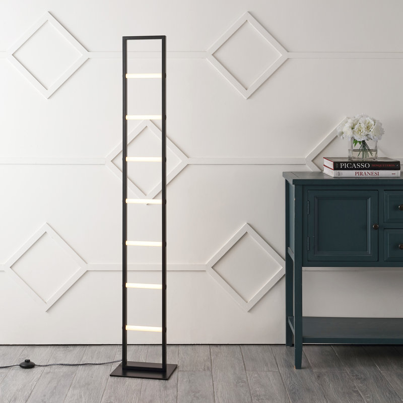 Deston 59.3" Minimalist Modern Iron Ladder Dimmable Integrated LED Floor Lamp