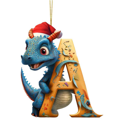 Dinosaur Baby Letter Christmas Pendant Acrylic Flat Christmas Tree Home Decoration Pendant
