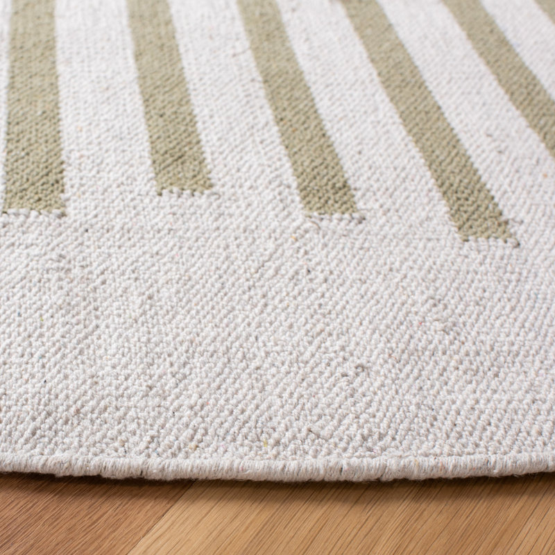 Tapis rayé en coton tissé à la main Estuardo, Rond 6 pi