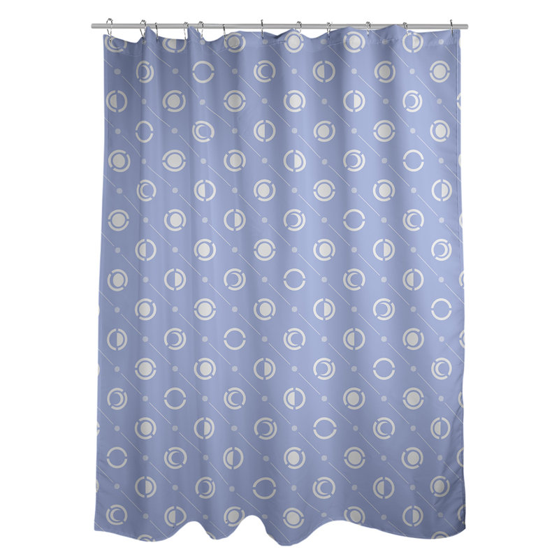 Noira Gothard Classic Moon Phases Single Shower Curtain, Light Blue/White