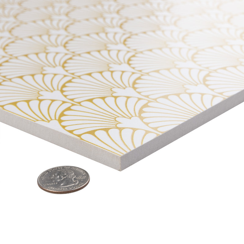 Art Deco Manhattan 12" x 12" Porcelain Patterned Wall & Floor Tile, White
