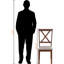 Chaises de salle à manger en bois de noyer massif et beige Telsi, H 39,87 po x l 18,1 po x P 22,56 po