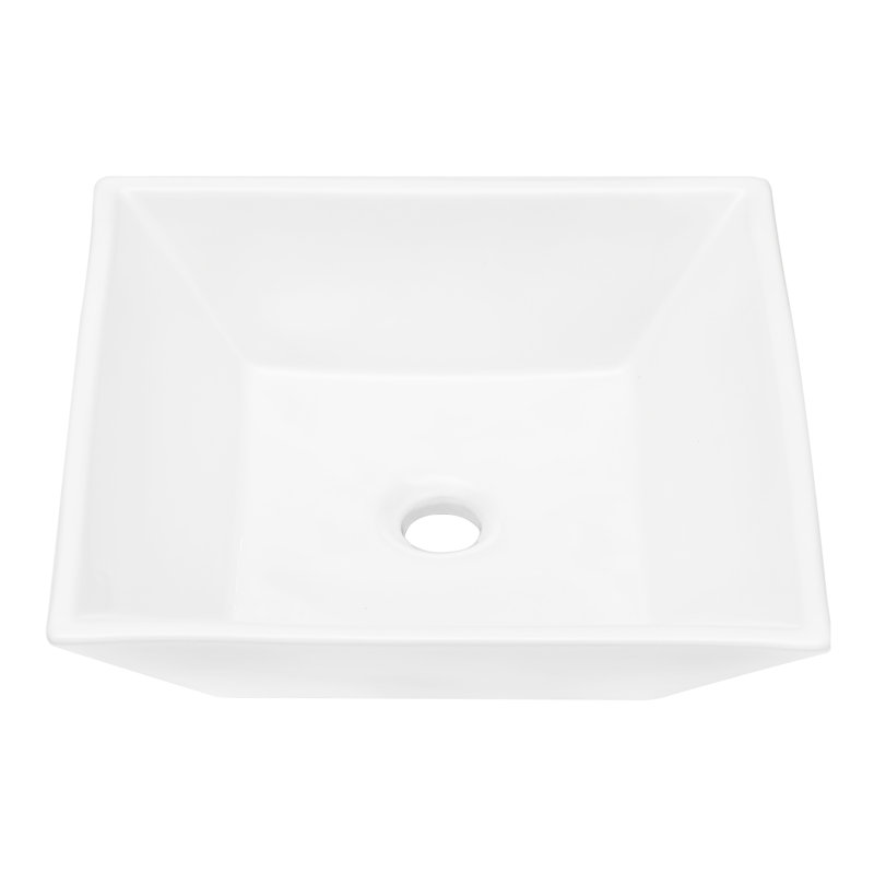 Lavabo de salle de bain en céramique 16 x 16 pouces - moderne et teinté, pour des utilisations multiples