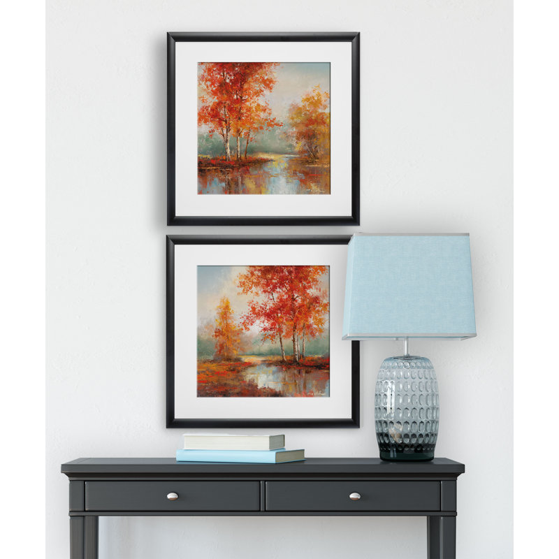 «Autumns Grace», ensemble de 2 reproductions encadrées, Cadre noir