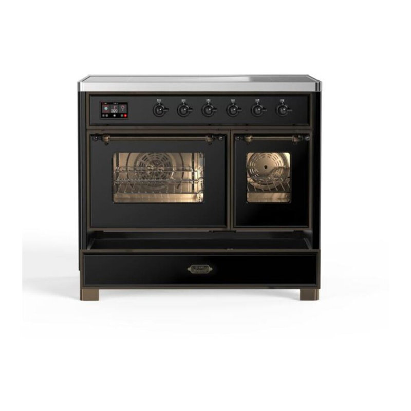 Majestic II 40" Freestanding Induction Range, Glossy Black/Bronze