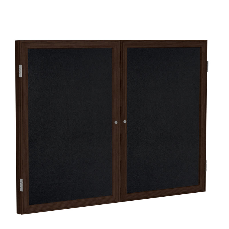 Tableau d’affichage clos cabinet, Noir, H 3 po x l 4 po, Noyer