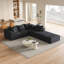 Ensemble de canapé modulaire modulaire en forme de L de 132 po avec 6 coussins-760450898