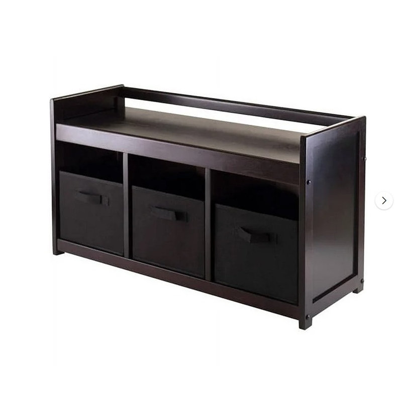 Banc de rangement 4 pièces Vickers, Espresso / Noir