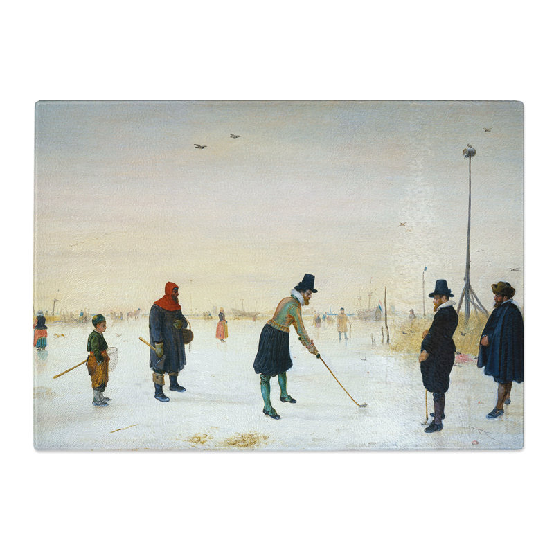 Playing Golf on the Ice by Hendrick Avercamp Chopping Board, 0.4cm H x 20cm W x 28.5cm L