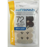 1" Round Self-Stick Felt Furniture Pads, Beige/Brown (72 Pack)