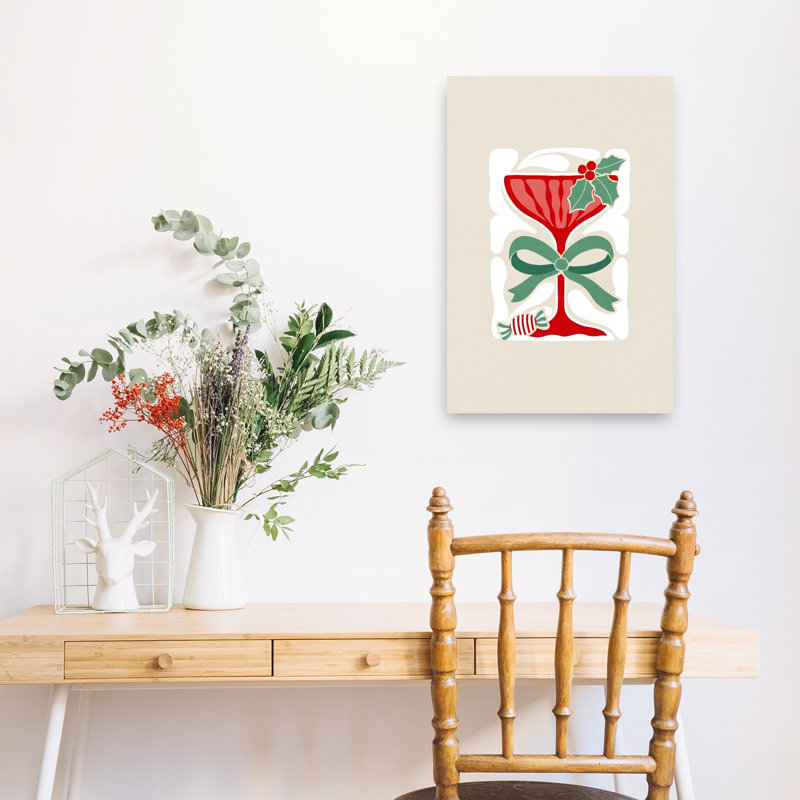 «Festive Cocktail Cheer», impression d'art rétro rétro, H 24 po x l 16 po