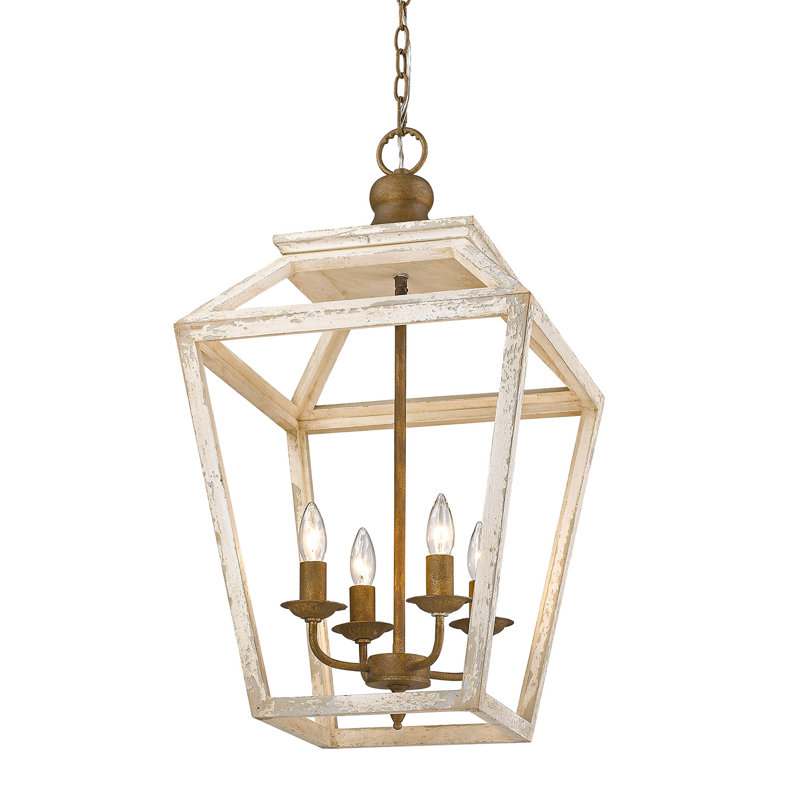 Keynsham 4 - Light Dimmable Geometric Chandelier, Burnished Chestnut