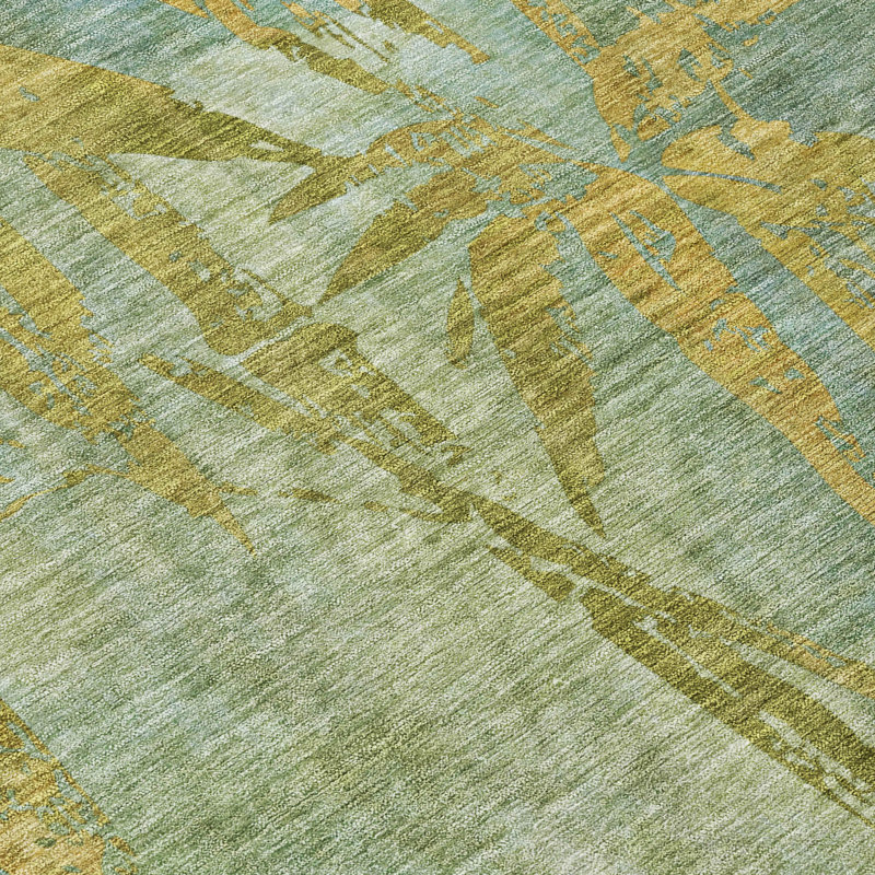 Machine Washable Indoor/Outdoor Lafferty ACN2222 Botanical Rug, Rond 8 pi