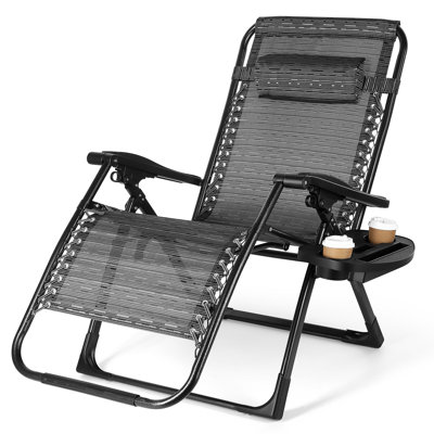 Fauteuil inclinable / pliable zéro gravité avec coussin de 24,8 po Mudssir 420 lb