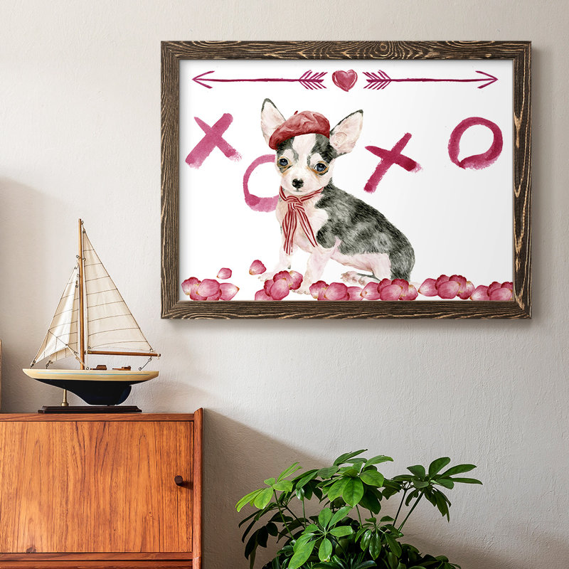 Chiot Valentine Collection A, Noyer, H 28 po x l 42 po x P 1,5 po