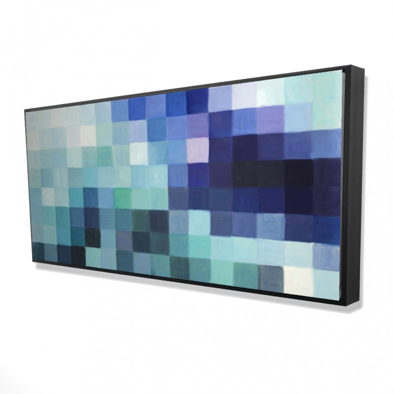 Pixelized Landscape - Toile encadrée moderne pour la décoration intérieure